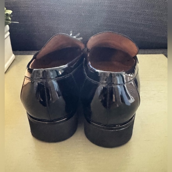 Franco Sarto Carolynn Tassel Loafer Black Patent Leather Lug Sole Slip On Sz 9M - Picture 7 of 10